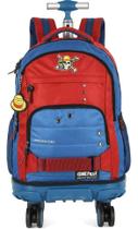 Mochila Infantil Rodinhas One Piece Vermelho Luxcel Mochila Infantil Rodinhas One Piece Vermelho Luxcel