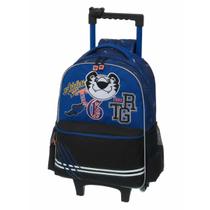 Mochila Infantil Rodinhas Tigor Escolar Menino Tigre Alças Reforçada Cor Azul Resistente Durável Importada