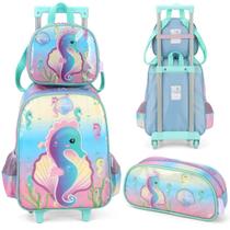 Mochila Infantil Rodinhas Up4you Petit Cavalo Marinho