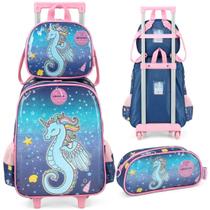Mochila Infantil Rodinhas Up4you Petit Cavalo Marinho Unicórnio Mochila Infantil Rodinhas Up4you Petit Cavalo Marinho Unicórnio