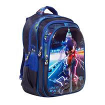 Mochila Infantil Sonic Juvenil 3D Costas Espaçosa Cor Azul