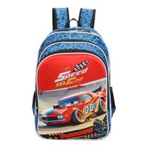 Mochila Infantil Speed Car Champion by Santino Poliéster SCM10U Azul Marinho