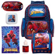 Mochila Infantil Spider Aranha Azul Passeio e Itens Toys 2U