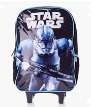 Mochila Infantil Star Wars de Rodinhas Azul Luxcel