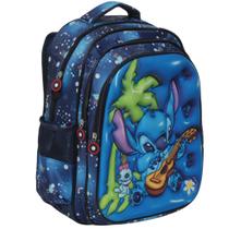 Mochila Infantil Stitch 3D Grande Alça Costas Volta As Aulas