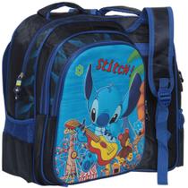 Mochila Infantil Stitch Bolsa de Costas Estampa 3D Tam G