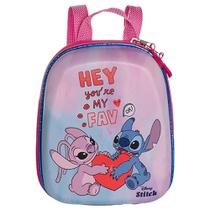 Mochila Infantil Stitch e Angel Tamanho P - Rosa Mochila Infantil Stitch e Angel Tamanho P - Rosa