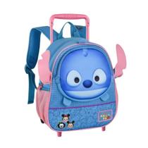 Mochila Infantil Stitch Tsum 3D Escolar Com Rodinhas e Bolso