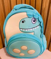 Mochila infantil tema personagem dinossauro azul