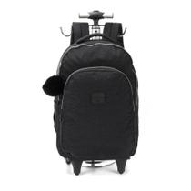 Mochila Infantil UP4YOU Preta de Costas e Rodinhas - Luxcel