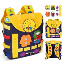 Mochila infantil URMYWO com fivelas e brinquedos didáticos