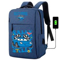 Mochila Infantil USB Escolar, Estampa de Carros para Escola Trabalho Faculdade Espaço Para Notebook Sally