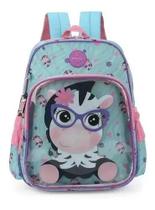 Mochila Infantil Zebra Transparente Up4you Costas Grande