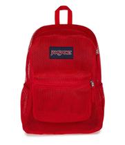 Mochila JanSport Eco Mesh Red Tape 43x32x15cm com capa para laptop Mochila JanSport Eco Mesh Red Tape 43x32x15cm com capa para laptop
