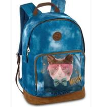 Mochila jeans Clio pets base em veludo 35lt