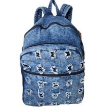 Mochila Jeans Rasgadinho Original Reforçada Alta Qualidade E