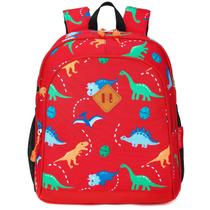 Mochila JinBeryl Toddler para meninos Dinosaur 12 polegadas vermelha