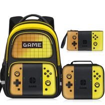 Mochila JIRAIKEI Kids Gamer Boys 17 com lancheira e estojo para lápis Mochila JIRAIKEI Kids Gamer Boys 17 com lancheira e estojo para lápis