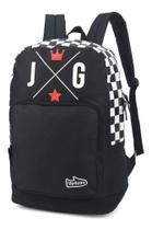 Mochila João Guilherme Jg Xadrez Costas Preto Branco - Luxcel
