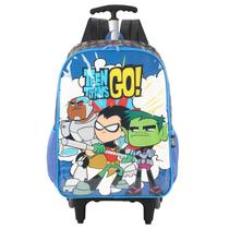 Mochila Jovens Titãs Rodinhas Escolar Infantil Teen Titans - Azul