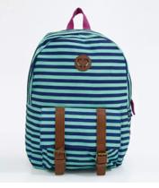 Mochila juvenil Clio listas com detalhes frontal em fivela Mochila juvenil Clio listas com detalhes frontal em fivela