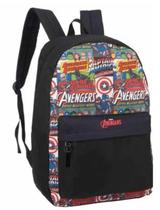 Mochila Juvenil Costas Avengers Vingadores Preto Luxcel