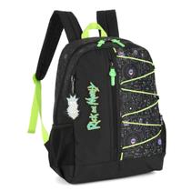 Mochila Juvenil Costas Escolar Rick And Morty Preto Menino