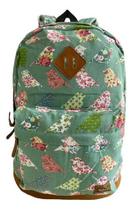 Mochila Juvenil Escolar Casual Feminina Costas Grande Floral