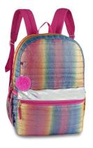 Mochila Juvenil Escolar Costas Arco-Íris Holográfica - Clio