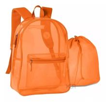 Mochila Juvenil Escolar Feminina Costas Neon Transparente G