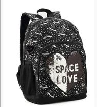 Mochila Juvenil Estampa Metalizada - Prata MJ 14649
