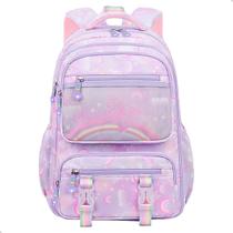 Mochila Juvenil Feminina Infantil Arco Iris Bolsa Espaçosa Fichario