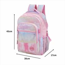 Mochila juvenil infantil tye dye menina escolar