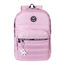 Mochila Juvenil Minnie Matelassê Rosa