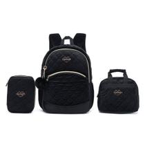 Mochila Juvenil Reforçada Escolar Estojo Lancheira Grande Mochila Juvenil Reforçada Escolar Estojo Lancheira Grande