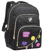 Mochila Juvenil Yepp Good Vibes - Rosa e Preto Mochila Juvenil Yepp Good Vibes - Rosa e Preto