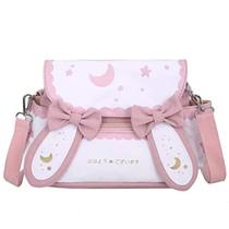Mochila Kawaii SUFUZEGA - Design de Coelho Rosa com Tema Anime
