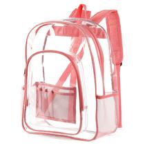 Mochila Keepcross Pink Clear para mulheres e meninas em PVC 16x12x6cm