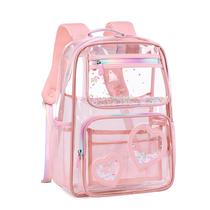 Mochila KIDNUO Clear para meninas e crianças rosa transparente