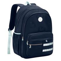 Mochila Kika Escolar Feminina Lovers Juvenil Grande Trabalho Cor:Azul Mochila Kika Escolar Feminina Lovers Juvenil Grande Trabalho Cor:Azul