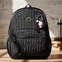 Mochila Kika Feminina Bordado Coração Ou Estrela C/ Chaveiro