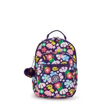 Mochila Kipling Seoul Pequena com Compartimento para Tablet Estampa Fairy Flower Mochila Kipling Seoul Pequena com Compartimento para Tablet Estampa Fairy Flower