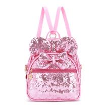 Mochila KL928 Girls Bowknot Polka Dot Mini rosa em couro PU Mochila KL928 Girls Bowknot Polka Dot Mini rosa em couro PU