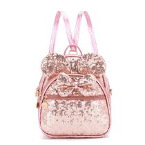 Mochila KL928 para meninas Bowknot Polka Dot Mini rosa fluorescente Mochila KL928 para meninas Bowknot Polka Dot Mini rosa fluorescente