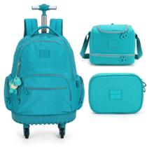 Mochila, Lancheira E Porta-lapis Luxcel Turquesa Feminina Mochila, Lancheira E Porta-lapis Luxcel Turquesa Feminina
