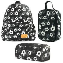 Mochila + lancheira + estojo triplo soccer - sabra