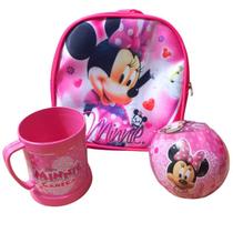 Mochila lancheira Infantil Menina + Copo + Brinquedo Personagem