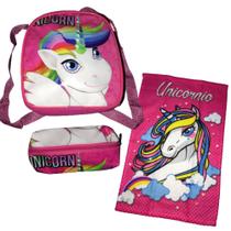 Mochila Lancheira Infantil Menina Unicórnio