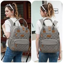 Mochila Land Luxury Com Usb Cor Cinza Claro