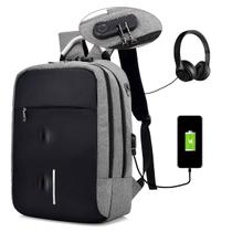 Mochila Laptop Espaçosa Notebook Volta as Aulas Alça Média Casual Executiva Viagem Multifuncional USB Fone de Ouvido